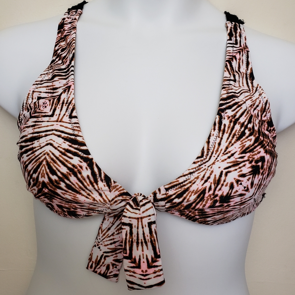 Volcom 'Lost Sea Crop' Large NWT Bikini Top Batique, Tie Dye Look